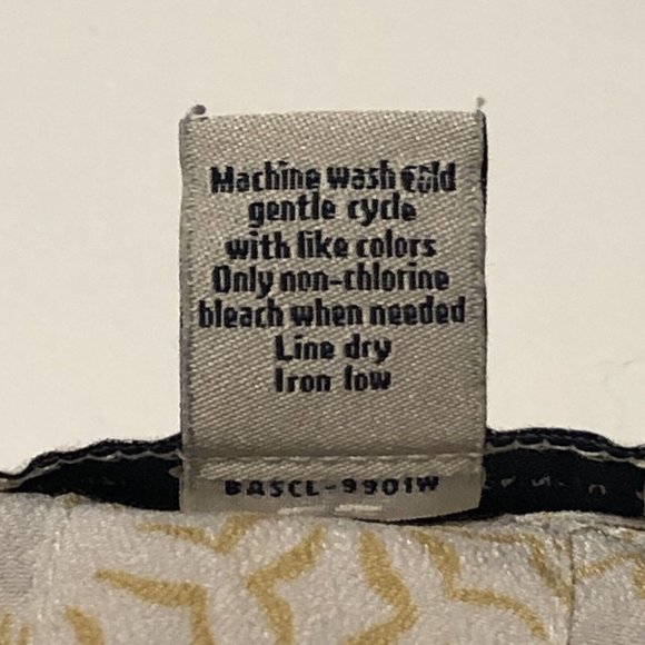 Bass Yellow Print Blouse Adjustable Long Sleeves Notched V Neck  Large 70s Style - Picture 9 of 16